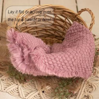 Zeroest Baby Photography Props Basket Braid Wool Wrap Newborn Photo Shoot Baskets Filler Posing Stuffer Background Blanket (Cmeo Brown) - color: Cmeo Brown