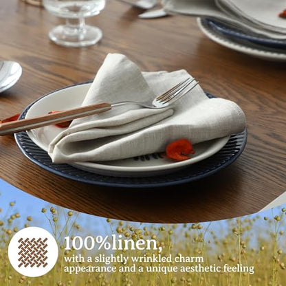 Simple&Opulence Linen Napkins Set of 6 – 100% Pure Linen Napkins for Spring, Easter, Mothers Day,Wedding, Party, Everyday Use Machine Washable and Reusable 14" x 14" Linen - color: Linen, size: Napkin(14"×14")