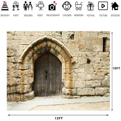 Stone Wall Backdrop Ancient Jerusalem Buildings Backdrops, 12x10ft, Old City Jerusalem Israel Cityscape Photography Background Party Supplies Room Decor Banner Photo Booth Props - size: 12x10