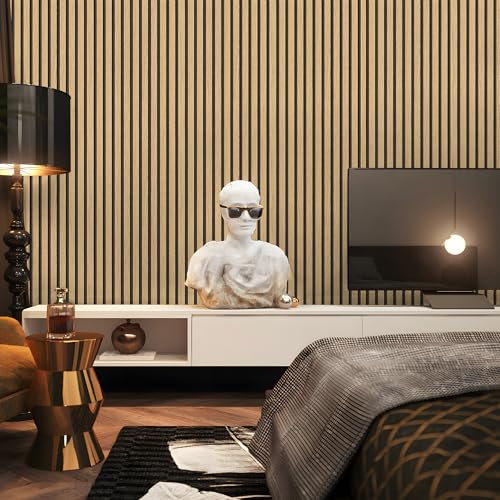 myforHD Wallpaper Peel and Stick Wood Grating Stripe Self-Adhesive Wallpaper Faux Wood Contact Paper Wood Slats Self Adhesive Wall Paper PVC Vinyl Film Removable Waterproof 17.3" x 118" - color: Wood F, size: 17.3" x 118.1"