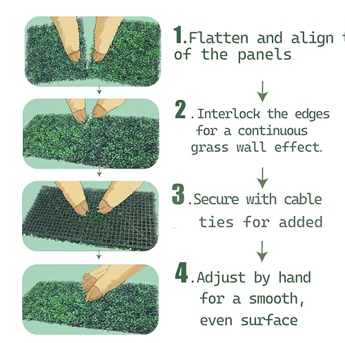 HWT 12 Pcs 20"X20"Grass Wall Backdrop, UV-Protected Greenery Wall Backdrop, Grass Wall Panels, Boxwood Hedge Wall Green Wall Decor Boxwood Panels Indoor & Outdoor Decor