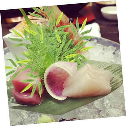 20pcs Artificial Leaf Serving Tray Aesthetic Sushi Display Plates for Sashimi Decor Food Photography Props for Parties and Culinary Presentations