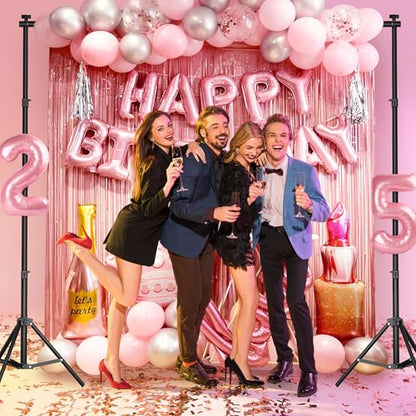 Backdrop Stand for Parties 10 x 8.5 FT, Heavy Duty Photography Backdrop Stand for Events, Video Shooting, Portable Photo Background Stand with Carry Bag, Sandbags, Spring Clamps - size: 10x8.5 FT