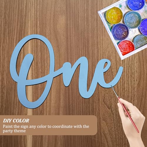 Wooden One Sign for First Birthday Decorations, Wooden Cutout White Letter One Photo Prop for 1st Birthday Party Banner Wall Décor Backdrop