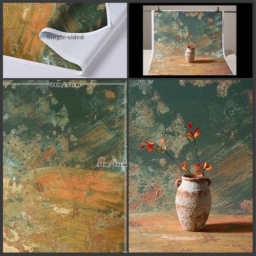 6PCS Non-Wrinkle Product Photography Backdrops: Tabletop Photo Backdrop Gradient Cloth, 31x21in Flat Lay Seamless Props for Food Jewelry Cosmetics - color: Retro Oil Painting