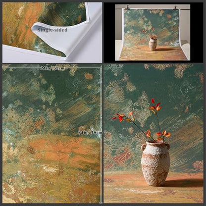 6PCS Non-Wrinkle Product Photography Backdrops: Tabletop Photo Backdrop Gradient Cloth, 31x21in Flat Lay Seamless Props for Food Jewelry Cosmetics - color: Retro Oil Painting