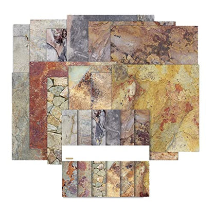 Scrapbooking Paper 24x Stone Texture Patterned Paper Pad Card Stock Decor 6'' Background Paper for Holiday Photo Album 6 Background Paper Handmade Stone Texture Scrapbooking Paper Pad Gift