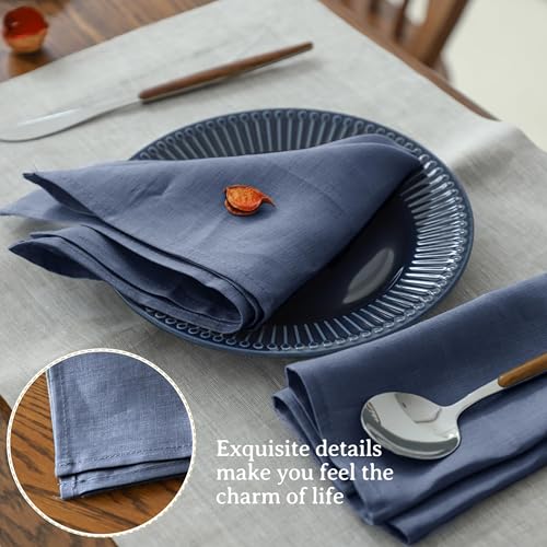 Simple&Opulence Linen Napkins Set of 6 – 100% Pure Linen Napkins for Spring, Easter, Mothers Day,Wedding, Party, Everyday Use Machine Washable and Reusable 14" x 14" Classic Blue - color: Classic Blue, size: napkin(14"×14")