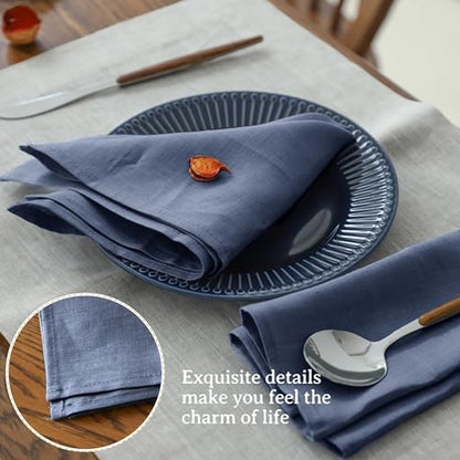 Simple&Opulence Linen Napkins Set of 6 – 100% Pure Linen Napkins for Spring, Easter, Mothers Day,Wedding, Party, Everyday Use Machine Washable and Reusable 14" x 14" Classic Blue - color: Classic Blue, size: napkin(14"×14")