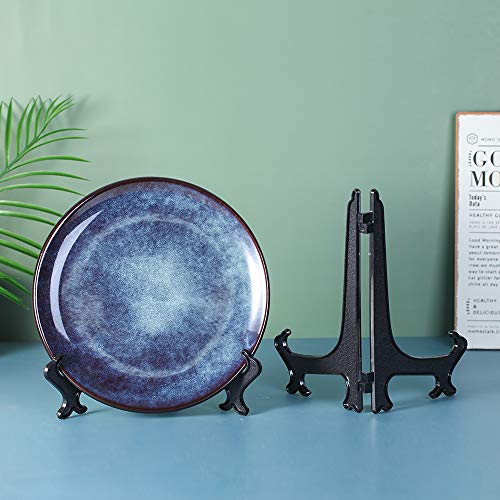 Artliving 10 Inch Black 6pcs/Set Plastic Easels Plate Display Stands Picture Frame Stand Holder - color: Black, size: 10 inch (6 pack)