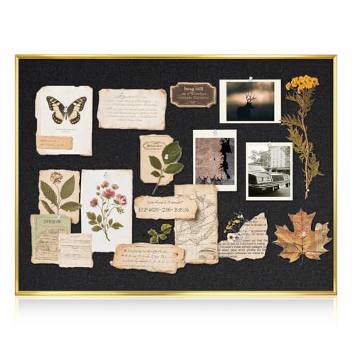 Black Bulletin Board with Linen, 24"x18", Cork Boards for Walls with Gold Aluminum Frame, Hanging Pin Board Vision Board for Home Office Kitchen Room Decor, 10 Push Pins - color: Black Linen, size: 24"x18"