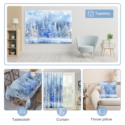 Mocsicka Winter Frozen Wonderland Backdrop Wonderland Party Decorations Crystal Ice Castle Photography Background for Kids Photo Studio Props - size: 10x7ft