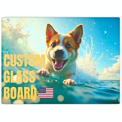 Personalized Glass Cutting Board Custom Tempered Boards with Photo Logo Text Customized Picture Print Textured Glass Prints Wall Art Decor