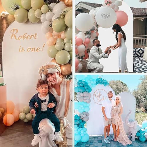 6.6FT Wedding Arch Cover Spandex Fitted Wedding Arch Stand Covers Round Top Chiara Arch Backdrop Cover for Birthday Party Ceremony Banquet Decoration White（Only Cover） - size: 6.6ft Cover