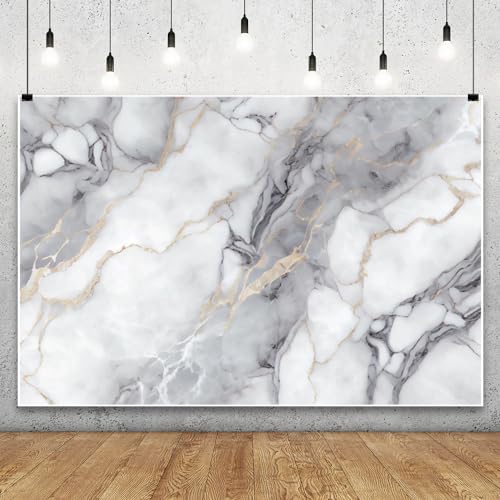 Leowefowa 10x8ft Luxury Gray Marble Photography Backdrop Abstract Gradient Art White Gray Marble Background Luxury Modern Gold Texture Birthday Weeding Party Banner Studio Prop Decoration - size: 10x8ft