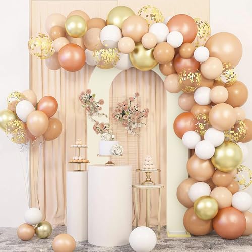LEBENGURU Upgraded 7.2FT Open Arch Backdrop Cover,Beige Spandex Fitted Round Top Wedding Arches,Double-Sided U-Shaped Arch Chiara Stand Covers for Birthday Party Baby Shower Banquet Balloon Décor - color: Ivory