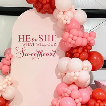 What He or She Will Our Sweetheart Be Wall Decal - Valentine's Day Party Stickers Baby Christening Wall Decals Romantic Decorations Balloon Arch Backdrop Photo Props (Sweetheart Be Wall Decal)