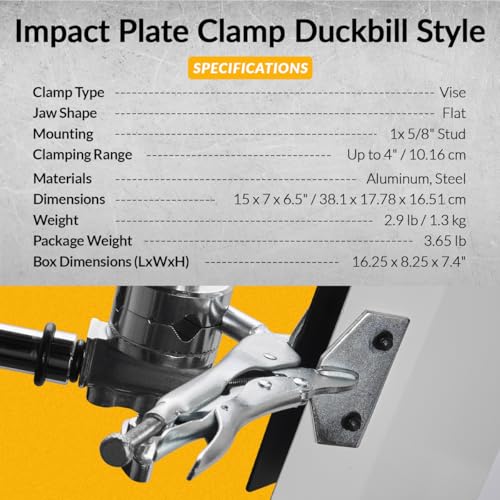 Flashpoint Duckbill Style Plate Clamp, Black/White