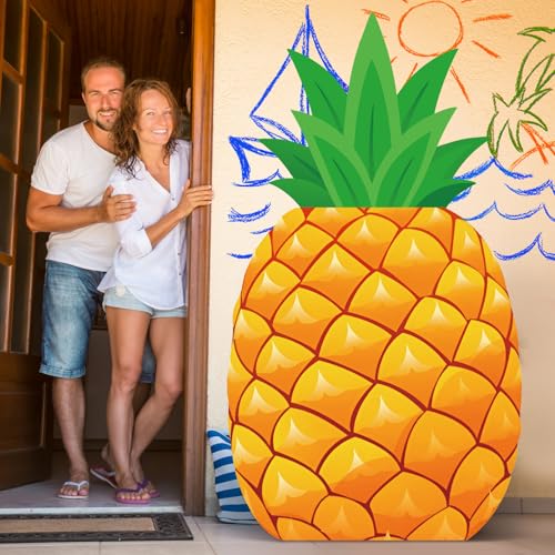 Capoda 59" Large Pineapple Cardboard Cutout Stand-up Photo Prop, Summer Cartoon Birthday Party Decorations, Pineapple House Props for Summer Photography Background Supplies Favors - style: Pineapple