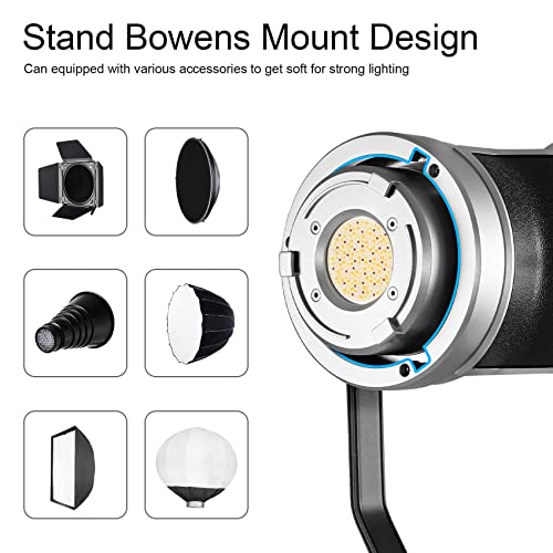 GVM RGB Video Light Kit, 200W Bi-Color Led Video Lighting with DMX Bowens Mount Softbox & Stand, Studio Light for Photography Shooting with COB Lamp Bead, 8 Lighting Effects, 2700K~7500K CRI 97+ - size: SET1