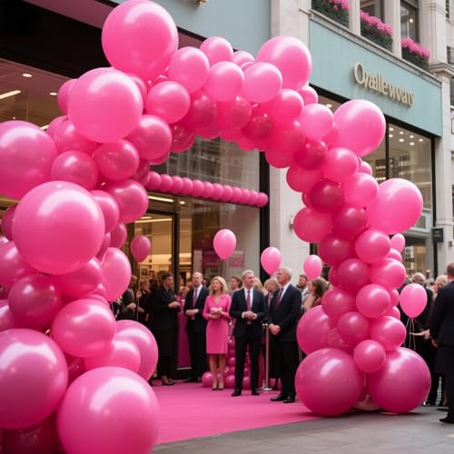 Hot Pink Balloon 12 Inch, 110pcs Latex Party Balloons Helium Bright Color for Birthday Baby Shower Wedding Party Supplies Arch Garland Decoration - color: B18-hot Pink, size: 12inch (Normal)