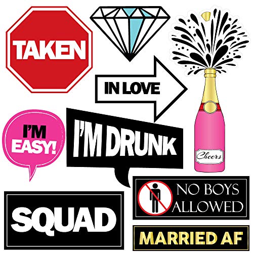 Bachelorette Photo Booth Props - 36 Pieces - Bride Tribe Bridal Shower Party Supplies and Gifts