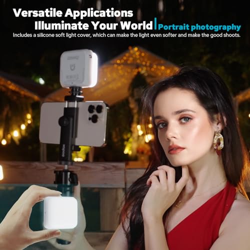 ZENIKO VS5 R Magnetic RGB LED Video Light with Soft Diffuser, Small Panel Light for Photography, Vlog, Live Streaming, HSI 36000 Colors, 2500K-8500K, CRI 95+, TLCI 96+, 13 FX Modes, APP Control - color: White