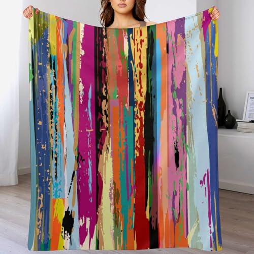 Abstract Throw Blanket Colorful Rainbow Design Multicolored Graffiti Tainted Pattern Blanket for Sofa Bed Couch Chair Or Dorm 30"x40" - color: Style, size: 30"x40"