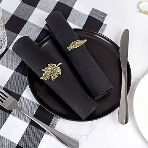 Linen-Feel Black Paper Napkins, Cloth Like Dinner Napkins with Built-in Flatware Pocket, Pre-Folded Absorbent Disposable Guest Paper Hand Towels for Bathroom, Weddings Party(50 Pack) - color: black