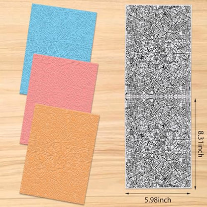 City Plan Background Embossing Folder, Plastic Textured Impressions Special Pattern Overhead View Embossing Folder Template for Card Making Scrapbooking Paper Craft Album Stamps DIY Décor