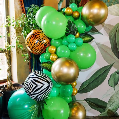 Green Balloons - 12 inch 100pcs Latex - Round Green Birthday Balloons with 2 Ribbons for Birthday, Dinosaur, Jungle, St Patricks, Baby Shower Party Decorations - color: Green, size: 12 Inch 100PCS