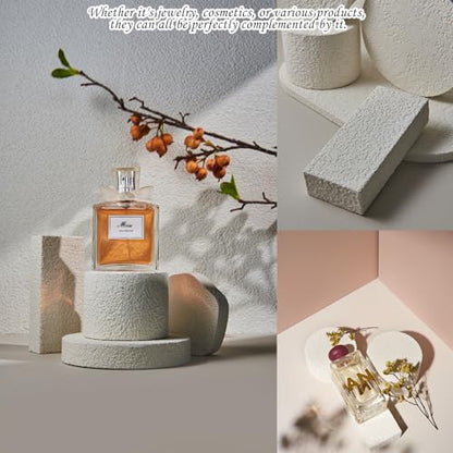 7PCS Product Photography Background Props Wooden Hand Painting Geometric Cube Waterproof Grain Textured Irregular Photos Prop for Photoshoot Cosmetics Fragrance Photo Food Jewelry - color: White