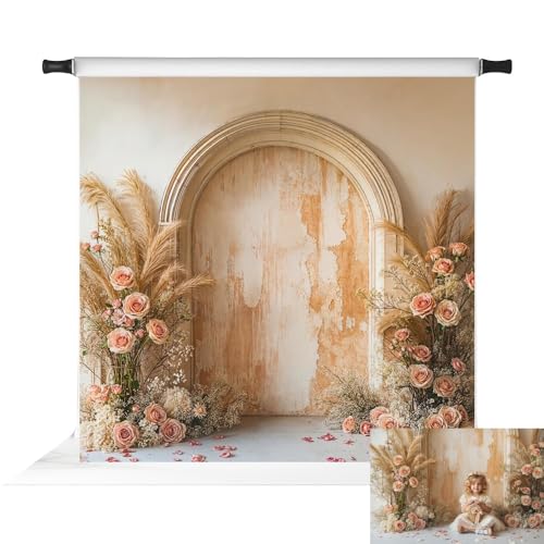 Kate Mother's Day Spring Boho Arch Wall Floral Backdrop Photo Background Studio Props,8x8ft - size: 8x8ft