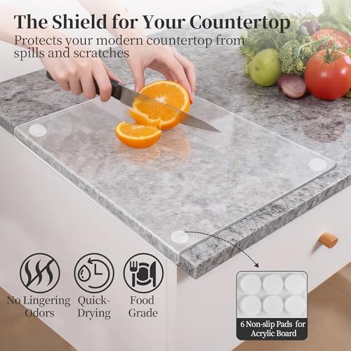 Checkered Cutting Board and Acrylic Cutting Board Set, 2 PCS Cutting Boards for Kitchen, Checkerboard Solid Wood End Grain Chopping Board with Juice Groove & Acrylic Cooking Board with Counter Lip - style: Acrylic board +Checkerboard