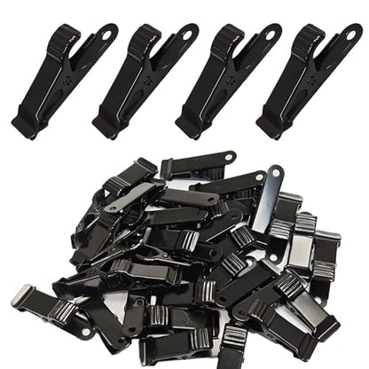 32 Pcs Metal Mini Spring Clamps, 0.5 Inch Small Alligator Clips, Stainless Steel Crocodile Clips for Crafts, Work, Photos, DIY & Hanging Decor (Black)