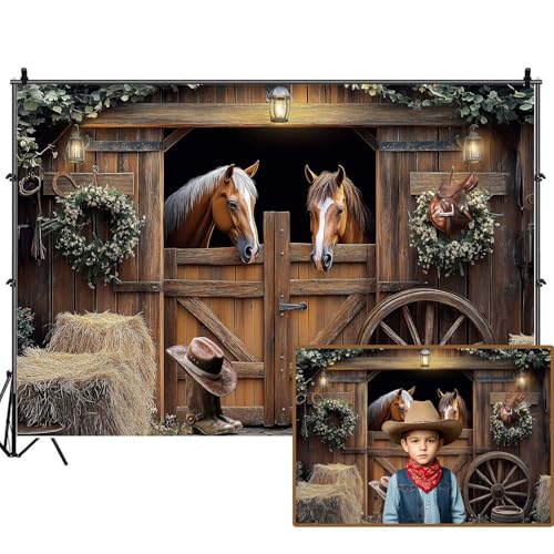 Western Party Backdrops for Photoshoot, Western Cowboy Barn Themed Picture Birthday Party Decorations Wall Backdrop for Photography Decor Banner, Photographic Studio Photo Backgrounds 5X3 FT - color: Brown02, size: 5X3FT