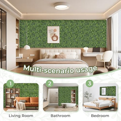 Artificial Grass Wall Panel Screen: 10"x10" 6P (4.2 sqft) UV-Anti Faux Boxwood Panels for Indoor Outdoor Green Wall Decor, Privacy Fence, Patio, Balcony, Party Backdrop - size: 10"x10" 6P