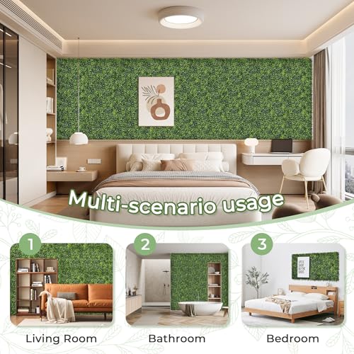 Artificial Grass Wall Panel Screen: 10"x10" 12P (8.4 sqft) UV-Anti Faux Boxwood Panels for Indoor Outdoor Green Wall Decor, Privacy Fence, Patio, Balcony, Party Backdrop - size: 10"x10" 12P