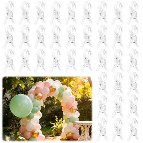 PUGPIU 36 Pack Balloon Arch Clips for Backdrop | Plastic Transparent Spring Clamps | 3.5 Inch Heavy Duty Clip for Backdrop Stand | Birthday Wedding Decoration | Photography Studio | Crafts | Clothing - color: Clear3