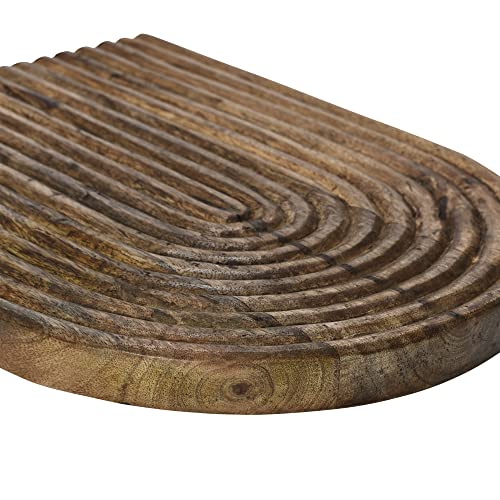 Main + Mesa Carved Arch Mango Wood Serving Board, Natural