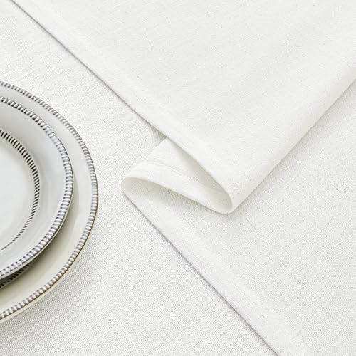 Natural Linen Square Tablecloth Neutral Wrinkle-Proof Faux Burlap Table Clothes for Dining 55 x132 - color: Natural, size: 55" x 132" (Rectangular)