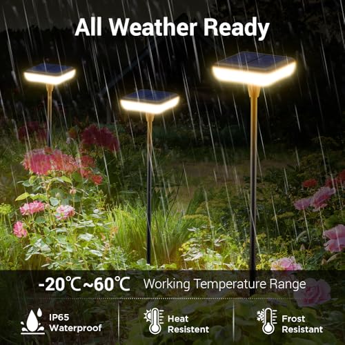 Solar Lights Outdoor Pathway 8 Pack IP65 Waterproof 31" Solar Garden Lights 2 Heights Adjustable Auto On/Off Lasting 12H for Walkway Patio Lawn Path Yard Plants Flower Beds Landscape Decor - size: 8 Pack