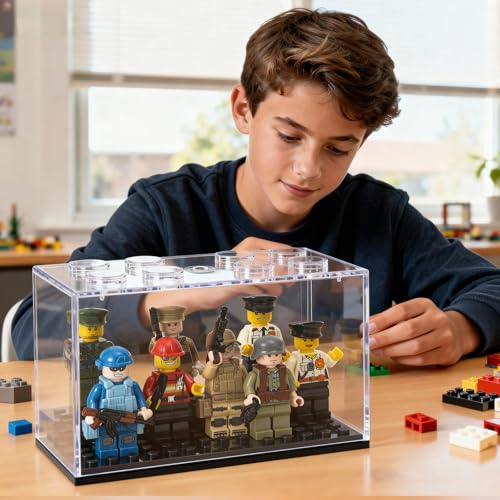 8 Pack Small-Sized Acrylic Display Case, Building Block Display Boxes for Collectibles, Clear Dustproof Storage Box, Suitable for Showcasing Collectibles - size: 8 Pack