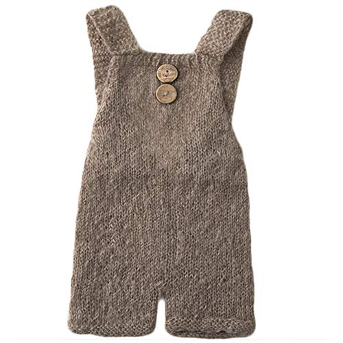 Zeroest Baby Photography Props Boy Girl Photo Shoot Outfits Newborn Crochet Infant Knitted Clothes Mohair Outfit - color: Brown