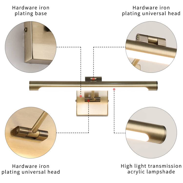 Joosenhouse LED Picture Lights for Paintings Bronze Finish 16.53" Long Swing Arm Display Wall Art Light 7W Gallery Hallway Lighting Over Pictures,Hardwired Connection 3000K - color: Antique Bronze, size: Non-Dimmable 16.53" Long