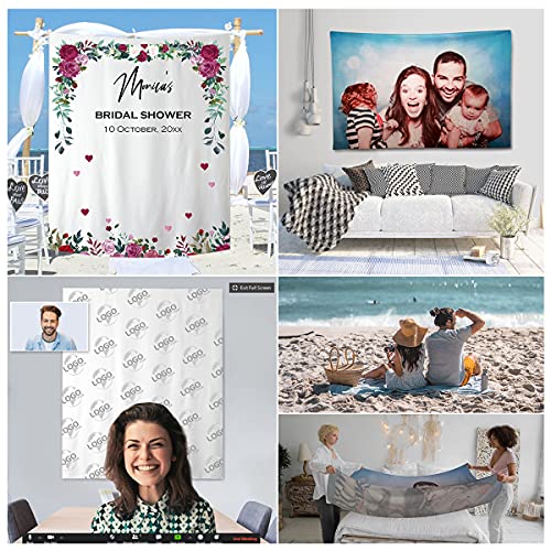 Custom Step and Repeat Logo Business Event Backdrop Customized Video Call Conference Tradeshows Birthday Background Personalized Party Reception Banner Photo Studio Props (60"Wx100"H) - color: Step and Repeat Business Logo, size: 60 in x 100 in (W x H)