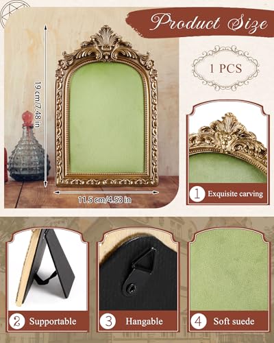 Wonderjune Jewelry Display Stand Vintage Necklace Organizer Ring Holder Earring Tray Resin Jewelry Photography Props Frame with Velvet Backing for Gifts - color: Green, size: 7.4 x 4.5 Inches, style: Elegant