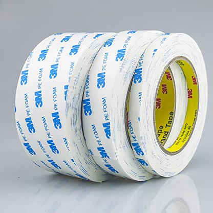 3M Double Sided Tape 1in x 16.5ft, Mounting Tape Heavy Duty, Removeable PE Foam Tape Strips, Strong Adhesive Tape Waterproof Free Damage for Paint Wall Picture Hanging Poster - size: 1in x 16.5ft