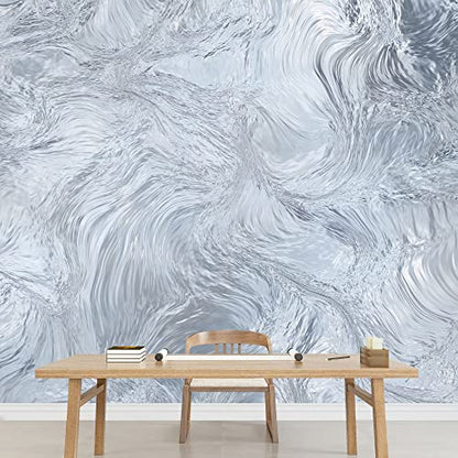 wall26 - Seamless Ice Frozen Water Texture, Abstract Winter Background - Removable Wall Mural | Self-Adhesive Large Wallpaper - 100x144 inches - color: Artwork - 17, size: 100"x144"