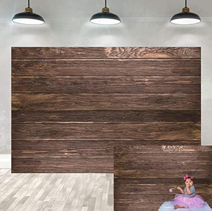 Wood Vinyl Backdrop Rustic Brown Wooden Board Wall Portrait Photography Background 8x6FT,8x6FT(Width 240cm x Height 180cm) - size: 8x6 FT